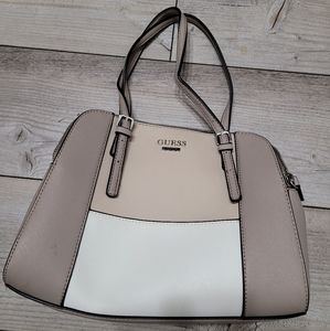 Guess Grey White Tan Shoulder Bag